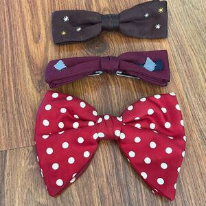 3 vintage bow tie men's bowties. Clip on arrow